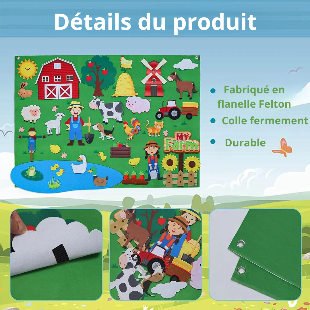 Tableau éducatif en feutrine Montessori