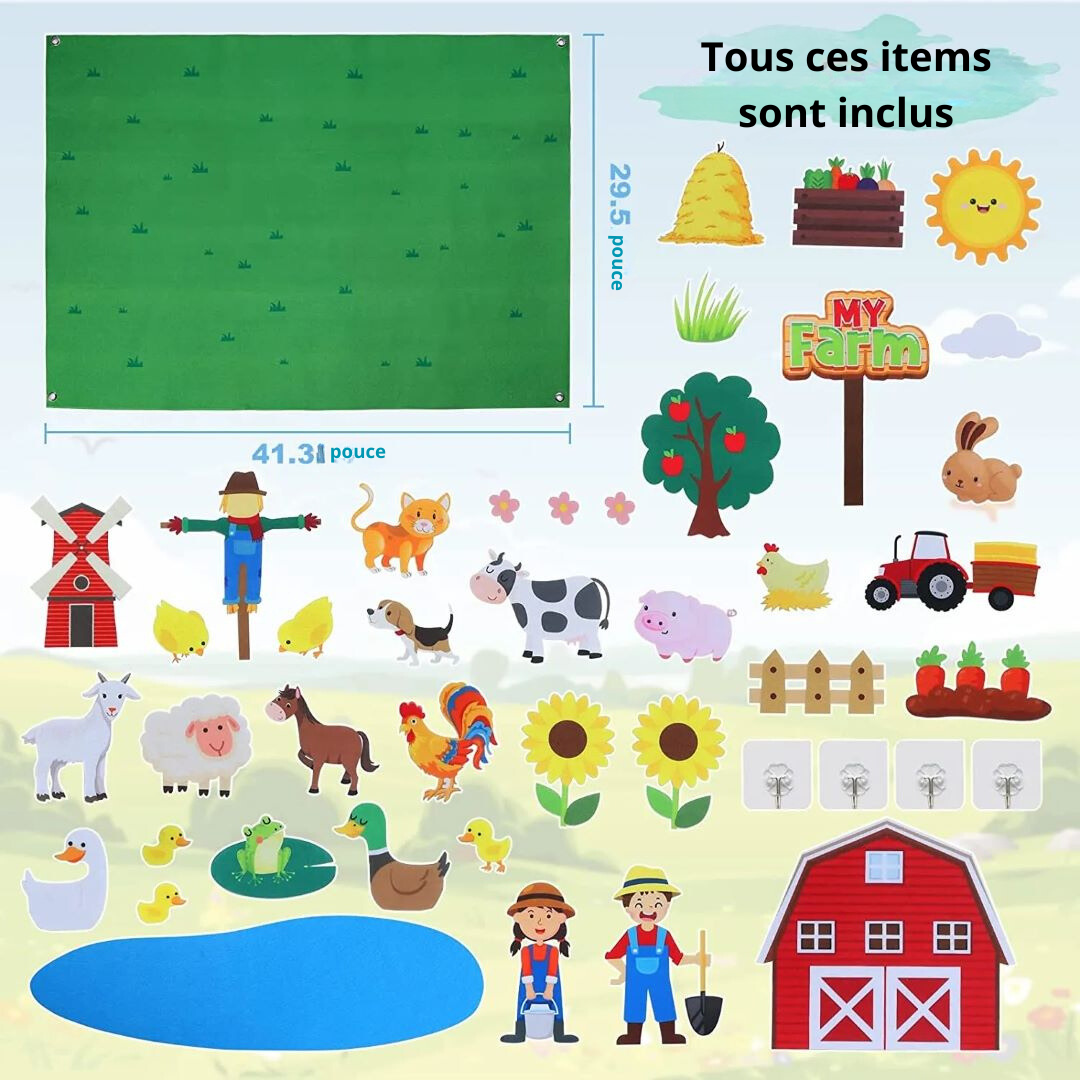 Tableau éducatif en feutrine Montessori